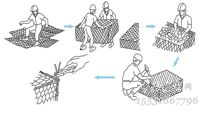 鍍鋅格賓網(wǎng)箱組裝